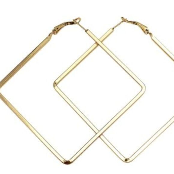 Square Hoope Earrings - Picture 2 of 2